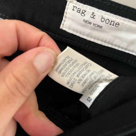 Rag & Bone Nina High waisted ankle cigarette Jeans Black Size 25 size 0 / 2 - Picture 13 of 16